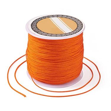 Imagem de 109 jardas 0,8 mm cordão de contas de nylon chinês cordão trançado de macramê de rabinho trançado para pulseiras da amizade, joias, artesanato, suprimentos laranja escuro