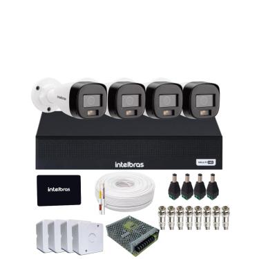 Imagem de Kit 4 Câmeras Intelbras 1120b Full Color Dvr Mhdx 4 Canais Intelbars Com Ssd 512gb