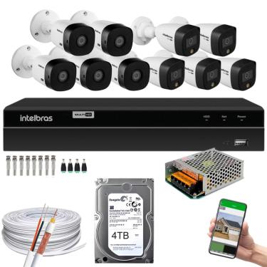 Imagem de Kit 10 Câmeras Intelbras 5 cam Full Color 5 cam 1220b Full Hd Dvr Mhdx 1216-C C/HD 4tb