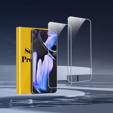 Imagem de Pacote com 2 protetores de tela para Google Pixel 9 Pro XL, Ultra HD, dureza 9H, resistente a arranhões, compatível com capas