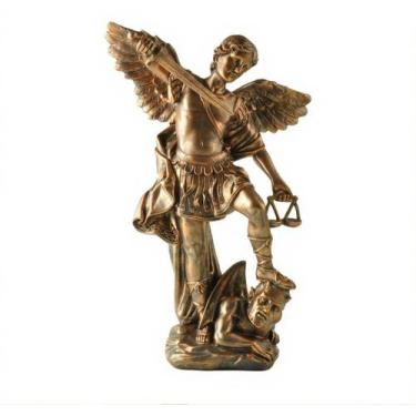 Imagem de Estátua do Arcanjo Miguel em resina de 29 cm de altura com base - yiwe