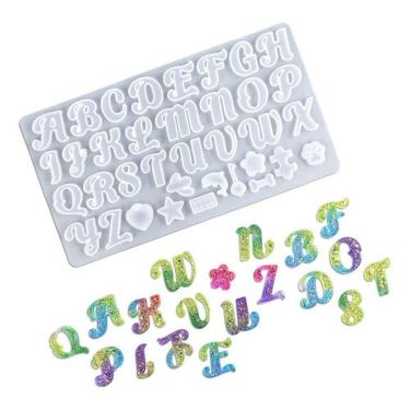 Imagem de Molde De Silicone Emoji-letras-alfabeto Para Resina
