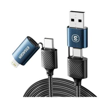 Imagem de Cabo USB 2 Em 2 Para Carregamento Rápido Para Acessórios De Celular E 