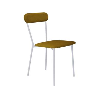 Imagem de Cadeira Vintage Emília Fixa C-4 Pes 450 X 505 X 810 Mm C-1 Un. Pés Brancos. Cy.mostarda Mostarda City