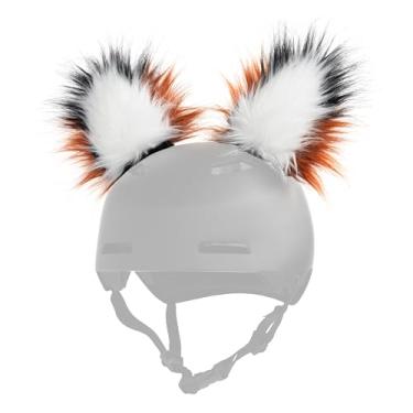 Imagem de Acessórios de capacete Fox com adesivo de gancho e laço (capacete não incluído), orelhas de gato divertidas/capa para snowboard, esqui, ciclismo, patinação para crianças e adultos