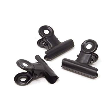 Imagem de 20 peças de clipes de papel buldogue de metal preto clipes de dobradiça grampos de fichário materiais de escritório para documentos, páginas de planejador, recibos, fotos, fotos, artesanato de arte