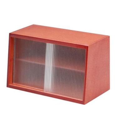 Imagem de Armário de exibição de casa de bonecas em miniatura para bolo de madei