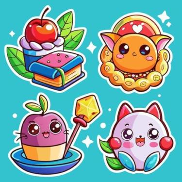 Imagem de Adesivos Kawai Fofos para Decoração Infantil - Mascotes e Ícones Cute para Quarto e Cadernos 50x50cm