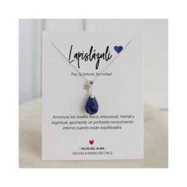 Imagem de Colar em prata 925 com pedra lápis-lazúli - Lightbek Official Store