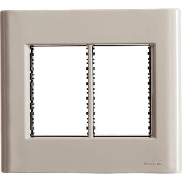 Imagem de Placa 6 Postos 4x4 Tramontina Giz Fendi Soft Touch Com Suporte Tramontina