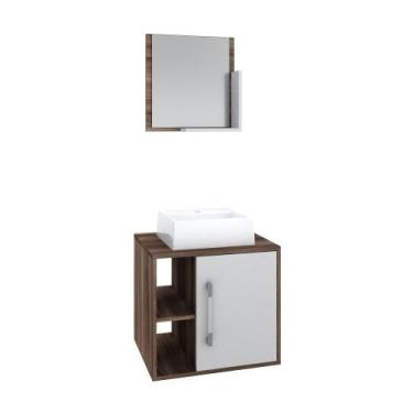 Imagem de Conjunto Balcão C/Cuba Q32 e Espelheira Soft 500 - Compace Decor, Noga