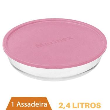 Imagem de Assadeira Redonda C Tampa 2,4 L Travessa Forma Vidro Marinex - NADIR F
