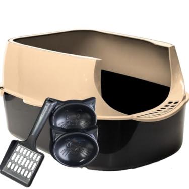 Imagem de Caixa De Areia Para Gatos Fechada Grande Com Gaveta Removivel E Porta Em Acrilico(Furba Bege)