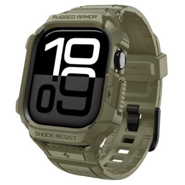 Imagem de Spigen Rugged Armor Pro 2 para Apple Watch Series 11/10 46mm Capa com Pulseira Proteção TPU com Pulseira - Khaki Vintage