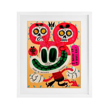 Imagem de Stupell Industries Impressão emoldurada em preto brilhante do México sob vidro, design de Jorge R. Gutierrez, 21 x 17