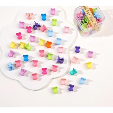 Imagem de 40 peças de clipes de garra de cabelo para mulheres - Presilhas em forma de mini coelho, lindas garras coloridas para penteados grossos finos médios finos, acessórios de cabelo de plástico durável