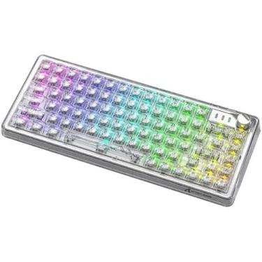 Imagem de Teclado Gamer Mecânico Sem Fio TE-BKL006 - Teclado Mecânico Branco com LED Ajustável
