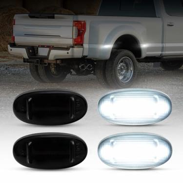 Imagem de AUTOONE Luzes de LED laterais para 2011-2022 Ford F250 F350 F450 F550 Super Duty, para-choque de cama, lâmpadas brancas de marcador de roda traseira, lente fumê 4 peças