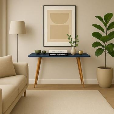 Imagem de Aparador Buffet Sala de Estar Pés em Madeira Maciça (Azul Cobalto)