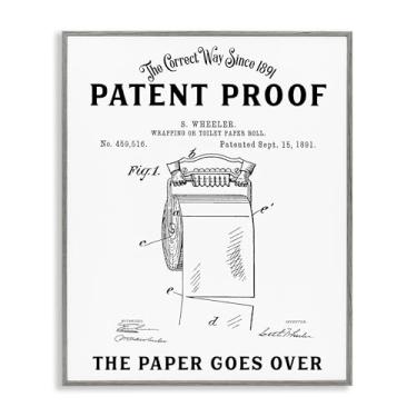 Imagem de Stupell Industries Papel higiênico vai sobre arte giclée emoldurada cinza, design por Lettered and Lined, 14 x 11