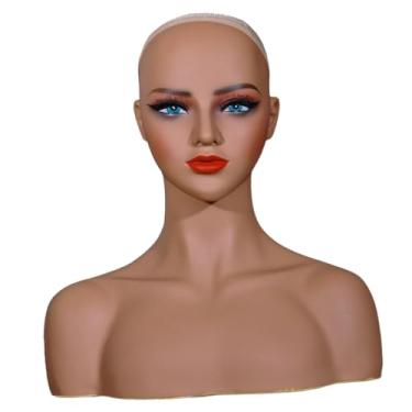 Imagem de Kokiya Display de colar, cabeça de manequim, suporte de chapéu, suporte de peruca com suporte para chapéus Multifuncional para lenços de touca