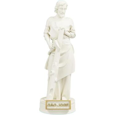 Imagem de Estátua São José Imagem Católica Estatueta - Versão 4 (Cor Mármore Dourado)