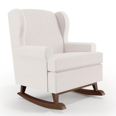 Imagem de Poltrona Malu Base De Madeira P02 Linho Cru