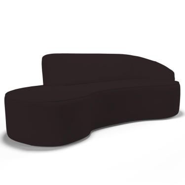 Imagem de Sofá Living 4 Lugares 300cm Braço Direito Mozart D06 Sintético Marrom - Mpozenato