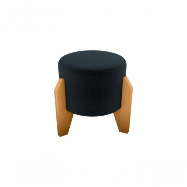 Imagem de Puff Decorativo Descanso Luxo Orginal Premium Veludo Preto Matrix