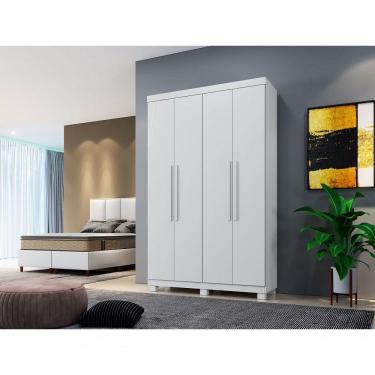 Imagem de Roupeiro Milão 4 Portas 3 Gavetas Benetil Branco