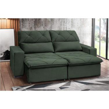 Imagem de Sofá Retrátil E Reclinável 230 Cm Alaska Veludo Verde