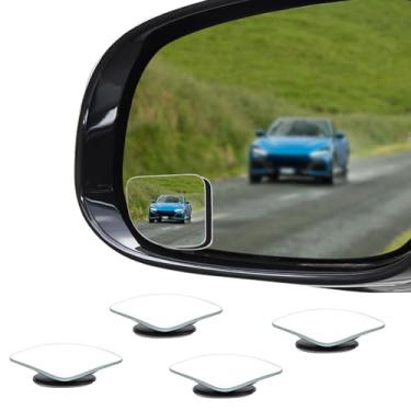 Imagem de Lyxheth 4 peças de espelho de carro convexo de ponto cego, espelho cego lateral, espelhos retrovisores com haste ajustável de grande angular, espelhos de ponto cego de carro universais, acessórios