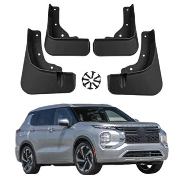Imagem de Abas de lama para Mitsubishi Outlander 2023-2025, protetores de respingos de roda e pneu, para-lama para carro, material PP, protetor de pneu para todos os climas, protetores contra respingos