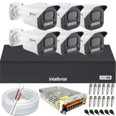 Imagem de Kit 6 Câmeras Full Color C/Áudio Dvr Intelbras 8 canais S/HD