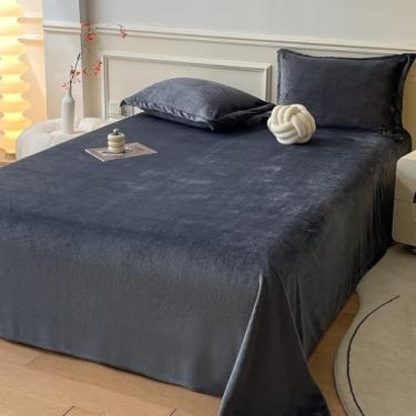 Imagem de MorroMorn Jogo de lençol solteiro de flanela ultramacio de lã de pelúcia fofa de 4 peças - jogo de cama para todas as estações com plano, bolso profundo e 2 fronhas, veludo luxuoso aconchegante (cinza
