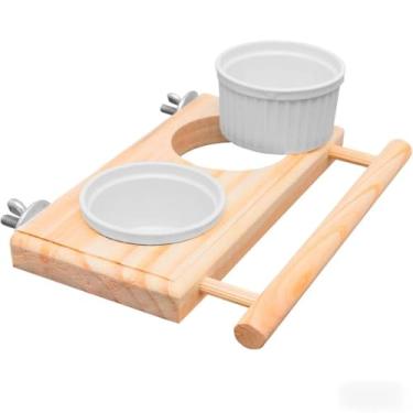 Imagem de Comedouro Luxo Para Calopsita Periquito e Agapornis (Comedouro 2 pote)