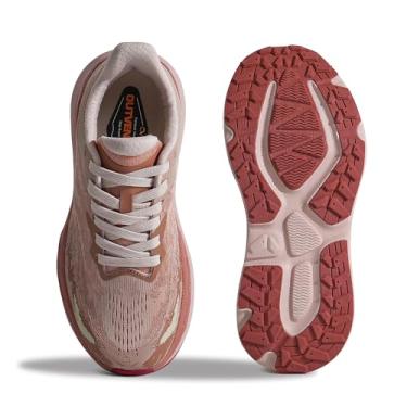 Imagem de OUTVENTURE Tênis de caminhada feminino, leve, de malha respirável, com cadarço e aderência de alta tração, rosa, 37