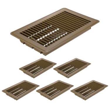 Imagem de PATIKIL Coberturas de ventilação de piso de 15 x 25 cm, 6 peças de registros de piso capas de ventilação de ar de metal resistente para ventilação de ar fácil ajustável para grades de teto de parede