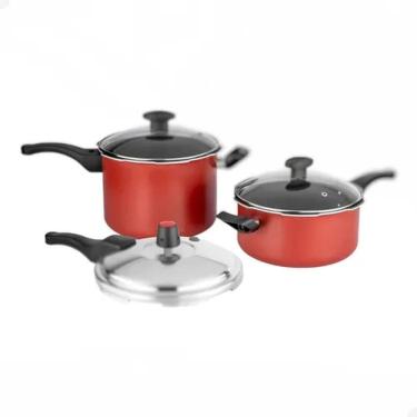 Imagem de Kit 2 Panelas de Pressão 4,5L/3L 7525 Vermelho - Cozillar