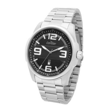 Imagem de Relógio Condor Masculino Oversized Prateado Resistente a Água CO2117AY