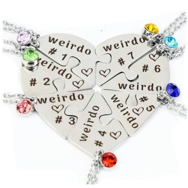 Imagem de TISDA Colar 5 BFF Best Friend Puzzle Friendship Sister Pendant para 6, Large, Aço inoxidável, Sem Pedra Preciosa
