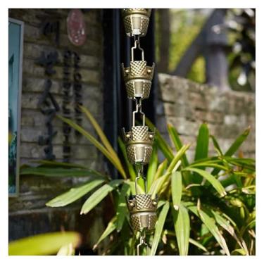 Imagem de Correntes de chuva Bronze Tripé Cup Corrente de Chuva, Bucha de Substituição para Calha, Coletor de Água de Chuva para Pátio Externo