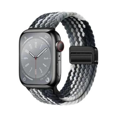 Imagem de Pulseira De Nylon Trançada Compatível Com Apple Watch Series S10 46mm 