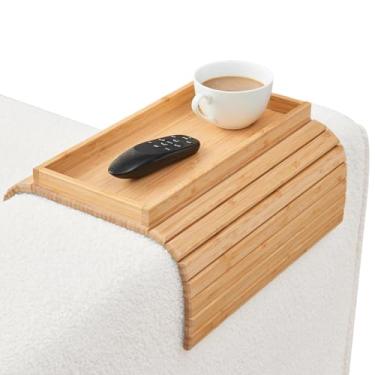 Imagem de Mesa De Braço De Sofá,Dobrável Em Com Base Antiderrapante | Mesa Com Porta Copos Para Braço De Sofá - Para Controle Remoto Bebidas Caneca De Café Lanches Telefone Poltrona Quarto