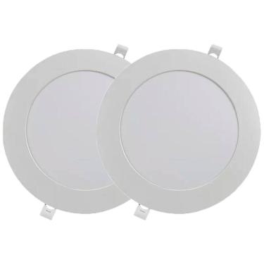 Imagem de Kit 2 Luminária Plafon Led Redondo Embutir 18W 3000K - Noll