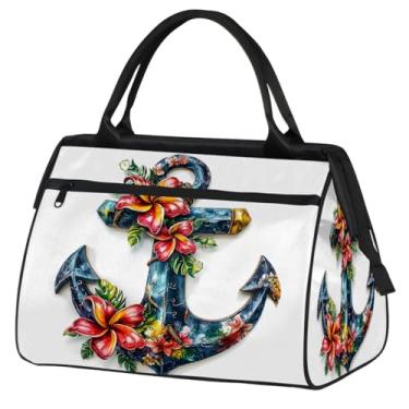 Imagem de Bolsa pequena para o fim de semana, feminina, masculina, floral, borboleta, retrô, colorida, dobrável, bolsa esportiva leve para academia, Cor: 15, 15.2*8.3*11.6 inch, Moderno