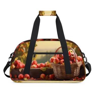 Imagem de Bolsa esportiva de frutas, maçã, cesta de frutas, tamanho grande, impermeável, durável, dobrável, bolsa de festa do pijama, bolsa de treino para dança, balé, academia, ginástica, bolsa de viagem