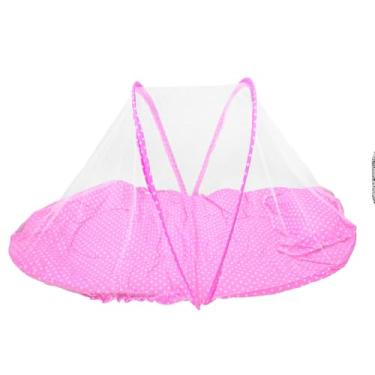 Imagem de Mini Berço Portátil para Bebê com Mosquiteiro, Acolchoado, 91x46x36cm, Poliéster e Algodão, Inclui Travesseiro