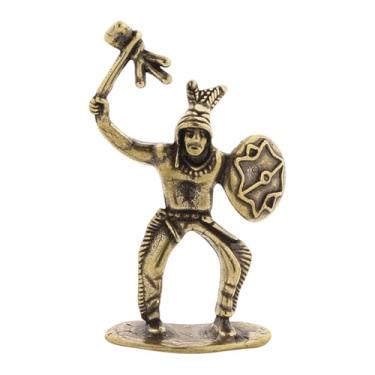 Imagem de Ｂｅｓｇａ Estátua de em Latão em Miniatura, Peça Central de Mesa, Presente, Miniatura de Guerreiro, Modelo de Pessoa Pequena para Sala de Estudos, com Escudo