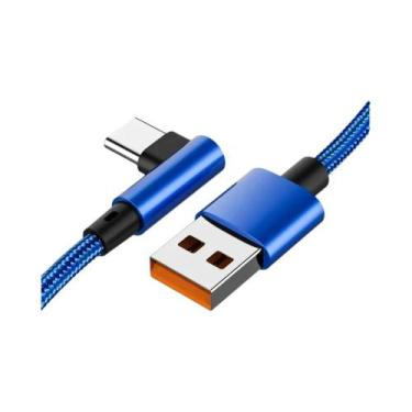 Imagem de Carregamento Rápido De 66W 90 graus Cabo USB Tipo C Em Ângulo Para Hua